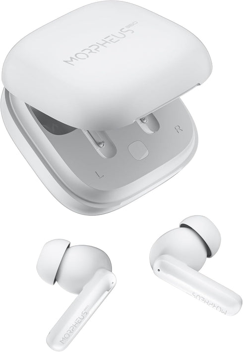 Nemesis ANC Wireless Noise Cancelling Headphones TW2750W, In-Ear Bluetooth Earphones, Pure White