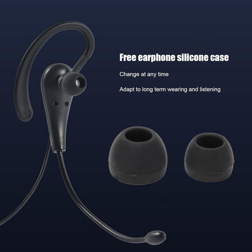 Call Center Headset, 3.5mm Wired Ear Hook Single Sided Headphone with Mic for Laptop, Mobile Phones