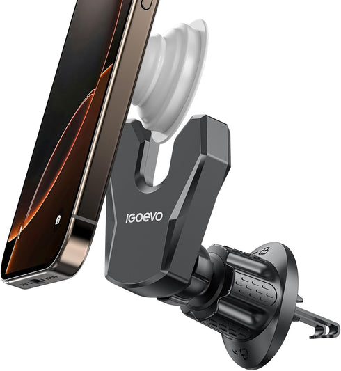 iGoevo Socket Grip Vent Phone Mount Dual Hook Secure Air Vent Holder, 360
