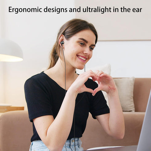 USB Type C Headphones with Microphone & Volume Control - Stereo Earphones for Samsung Galaxy S20+/S21, Google Pixel,