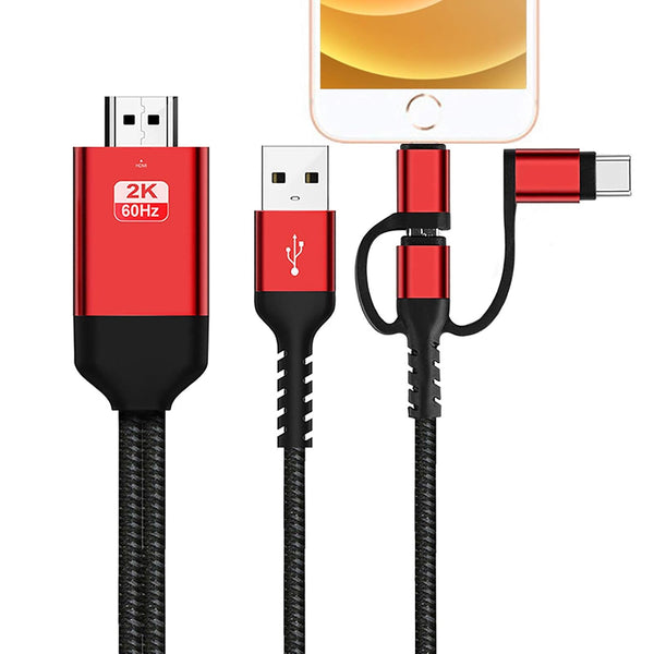 GRABOTE 2025 Upgrade HDMI Adapter 3 in 1 USB to HDTV for TV