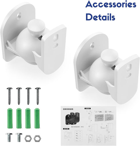 TNP Universal Satellite Speaker Wall Mount Bracket, Ceiling Mount Clamp with Adjustable Swivel and Tilt Angle for Home