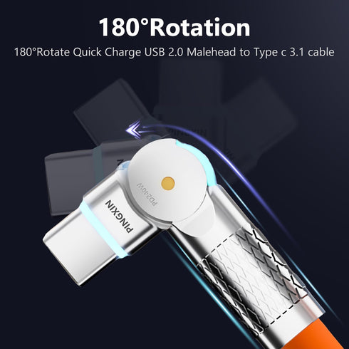 USB C Cable 6.6ft, 240W 2-Pack USB C to USB C Cable USB 2.0, Type C Charging Cable for iPhone 15, Samsung Galaxy S23, MacBook Pro 2020, iPad Pro, iPad Air 4, Pixel and More. Orange +White