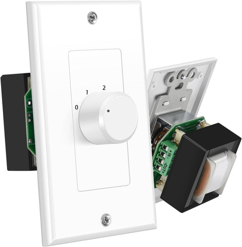 TNP Wall Mount Plate Volume Control Knob - 100W Flush in Wall Volume Control for Speakers, Audio Compatibility