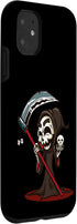 iPhone 11 Cute Grim Reaper Holding a Scythe and Skull Gift Case