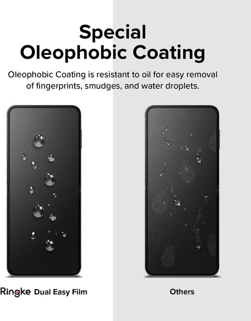 Samsung Galaxy Z Flip 5 Screen Protector - Ringke Dual Easy Film, 4-Layer Protection, HD Clear, Self-Healing, 2 Pack.