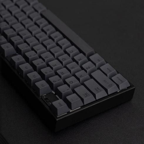 PBT Keycaps 60 Percent - Black 142 Keys Keycap Set Cherry Profile DYE-Sub for 60/61/65/68/75/98 Mechanical Keyboards