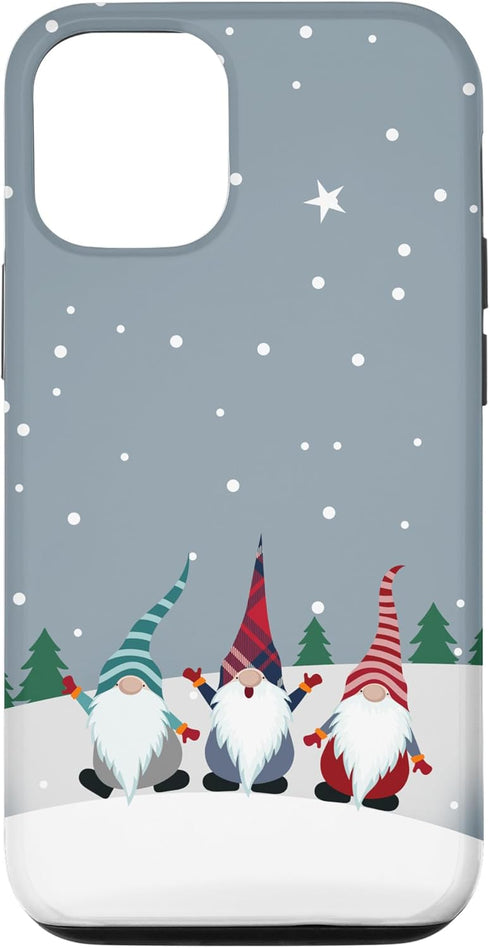 Christmas Gnomes Plaid Stripes Pattern Case for iPhone 12/12 Pro - Holidays Snow Winter