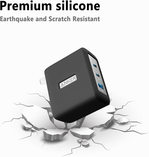 Geiomoo 100W Soft Silicone Case for Anker Nano Charger, Flexible Scratch Resistant Cover (Black)