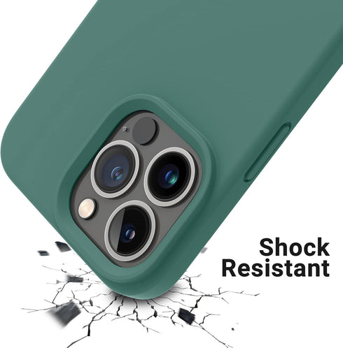 OTOFLY iPhone 14 Pro Case, Silicone Shockproof Slim Thin Phone Case, 6.1 inch, Pine Green