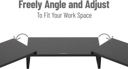 Mind Reader Dual Monitor Stand, Height Adjustable Desktop Organizer, Laptop Riser, 51.25" L x 9.25" W x 4.75" H, Black