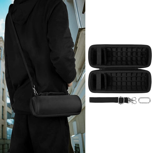 co2CREA Hard Travel Case for JBL Flip 6 FLIP 5 Waterproof Portable Bluetooth Speaker (Black Case + Inside Black)