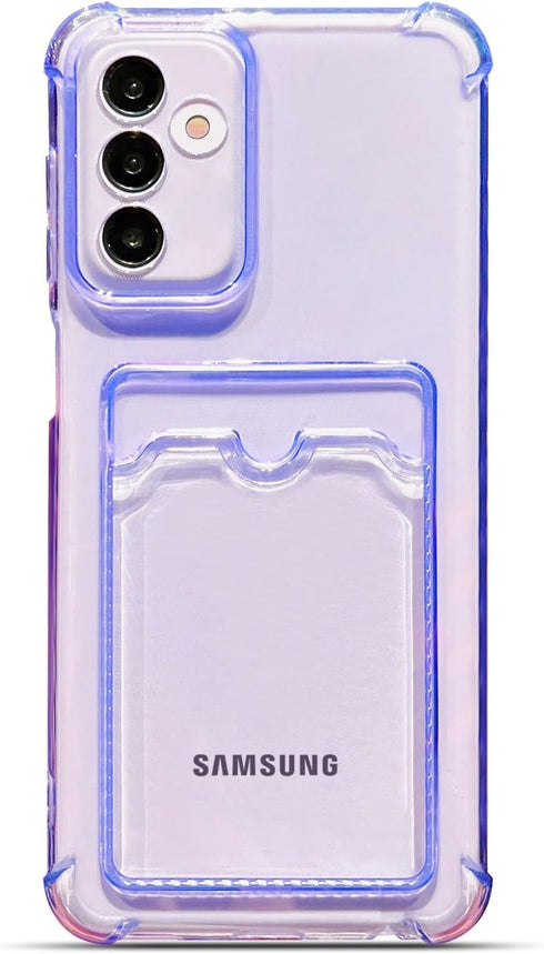 Tuokiou Samsung Galaxy S24 Plus Case, Clear Protective Card Slot Case, Slim Fit Drop Resistant Soft TPU Wallet