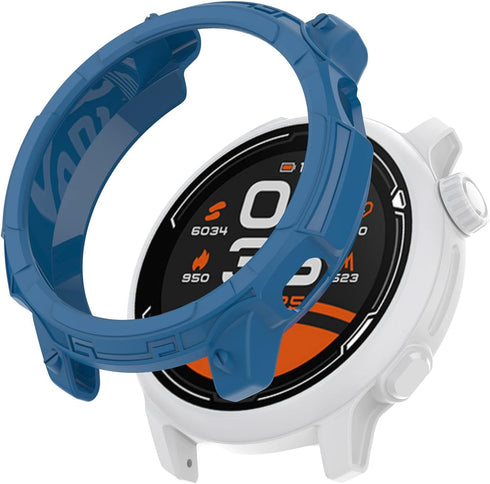 FitTurn Designed Case for Coros Pace 2 Smart Watch, Rugged Protective TPU Bumper Case (Black, White, Blue)