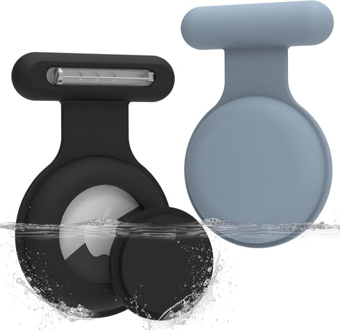 Waterproof Airtag Holder for Kids (2 Pack), Air Tag Case with Pin Hidden, Kids Airtag Clip GPS Tracker Safe Cover