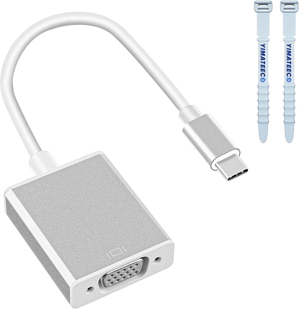 YIMATEECO USB C to VGA Adapter for Monitor Projector HDTV, USB 3.1 Type