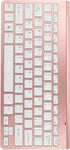Keyboard Mouse Set 2.4G USB Thin Ergonomic Mute for Computer (Rose Gold)