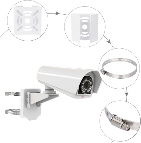 Sumnacon Camera Pole Mount Bracket, Stainless Steel Pole Mount Adapter Bracket for CCTV Security Camera PTZ Dome