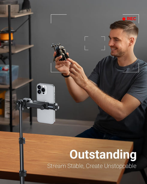 Vimose 66" Phone Tripod, Tripod for iPhone with Remote & Phone Stand, Extendable Cell Phone Tripod for Video Recording
