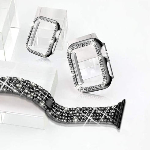 Compatible for Apple Watch Ultra Band - 49mm 46mm 45mm 41mm with 2 Pack Bling Crystal Diamonds Case Cover