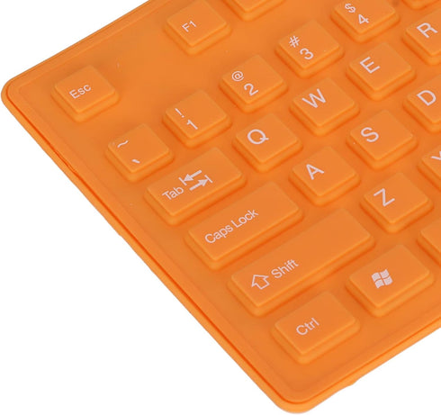 Foldable Silicone Keyboard, 108 Keys USB Wired Waterproof Rollup Silent Typing Soft Touch Keyboard for PC Laptops