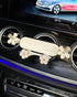 Elegant Flower Crystal Air Vent Phone Holder, Car Cellphone Mount Clip, Nice Gift for Smartphone (White Flower)