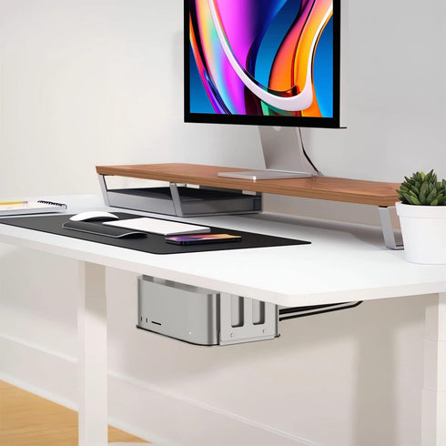 IFCASE Aluminum Under Desk Stand Mount for Mac Studio M2 M1 Max, Ultra with Anti-Scratch Pad (Silver)