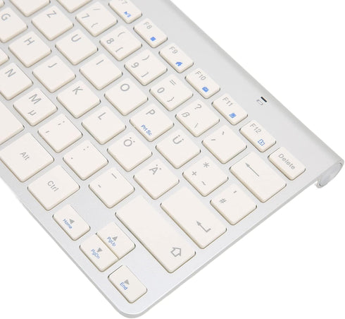 ASHATA German & English Bilingual Language Keyboard, 2.4G Cordless Keyboard for Desktop, Laptop, Tablet, Plug and Play