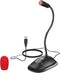 USB Computer Microphone, Plug&Play Cardioid Condenser Mic for PC Laptop, Mute Buttons, LED Indicator, 6ft, Windows/Mac