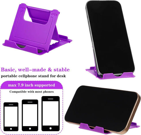 SynHHergyx 6 Cell Phone Stand for Desk, Pcs Colorful Foldable Phone Stand Portable Universal Adjustable Cellphone
