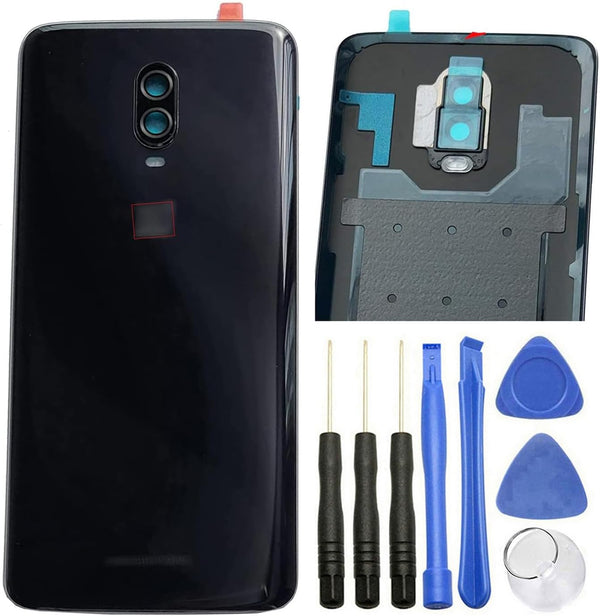 Ubrokeifixit Rear Back Glass Door Cover Replacement for OnePlus 6T A6010 A6013 LTE 6.41" (Mirror Black)