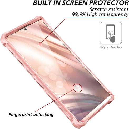 Dexnor for Galaxy Note 20 Ultra Case with Screen Protector, Clear Electroplated Metal 360 Full Body Rugged