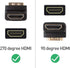 Cable Matters Combo Pack HDMI Adapter, 270 Degree and 90 Degree Right Angle HDMI with 4K and HDR Support
