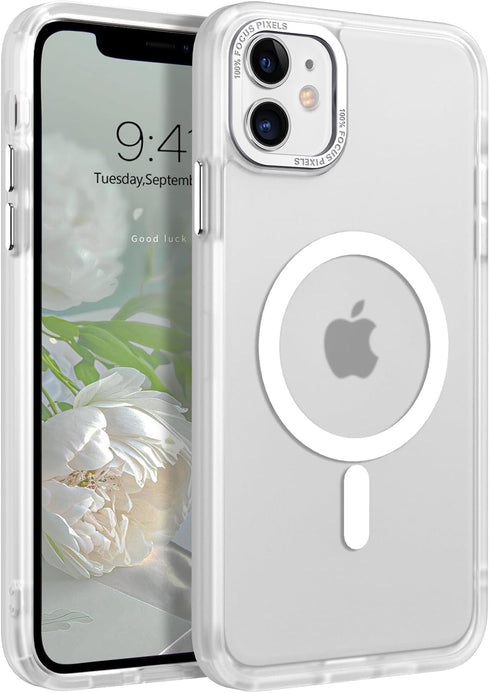 BENTOBEN iPhone 11 Case - Slim, Shockproof, Anti-Fingerprint, Translucent Matte, MagSafe Compatible, 6.1’’ White Cover.