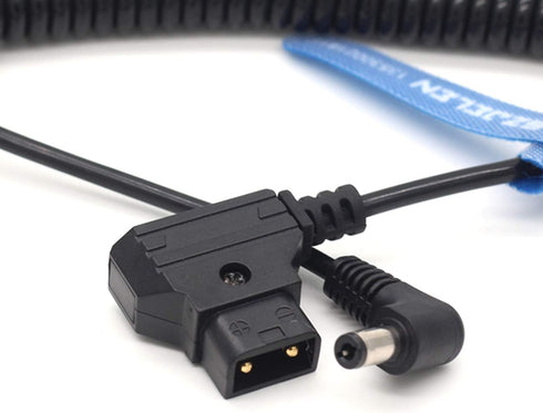 Anton Bauer D-Tap to 12V DC2.5 Right Angle Power Coiled Cable for KiPRO LCD Monitor