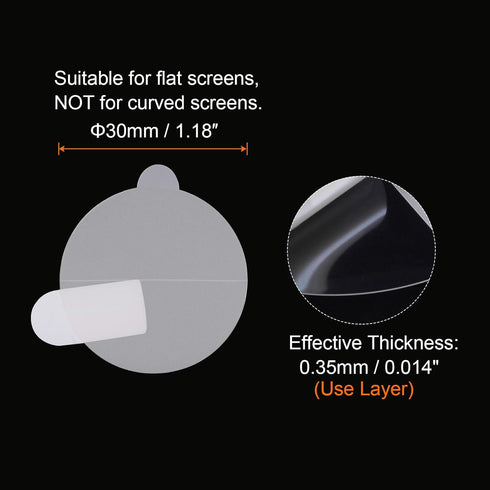 5pcs Universal Round Smartwatch Screen Protectors, 30mm Anti-Blue Light TPU Waterproof Anti-Scratch Protective Film