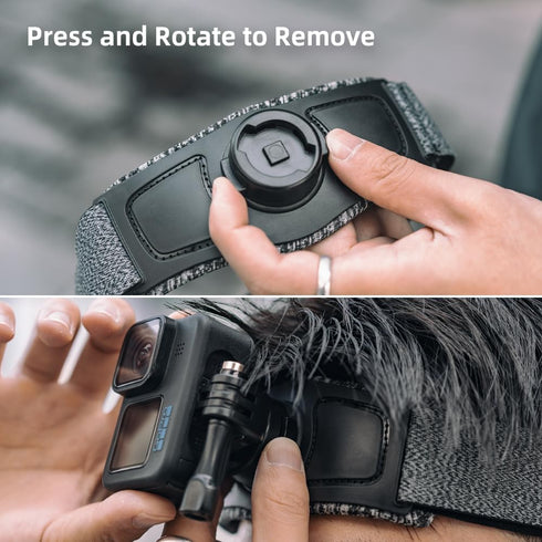 SUREWO Quick Release Head Strap Mount for GoPro, Adjustable Head Belt Compatible with Hero 13/12/11/10/9/8/7/6/5 Black,