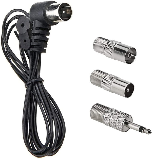 FM Antenna for Indoor Stereo Receiver, 75 Ohm FM Radio Antenna with Adapter for Bluetooth Stereo Receiver Music System,