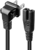 VSEER 2 90 18AWG SPT2 1-15P IEC320 C7 8 2-Slot (6 Prong Degree Angled Power Cord - NEMA to Figure Connector AC