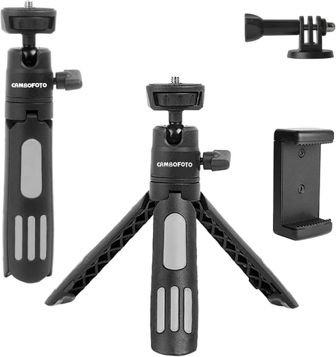 CAMBOFOTO Mini Tripod, Compact Lightweight Stand for Vlogging, Live Streaming, Stable Durable Celephone