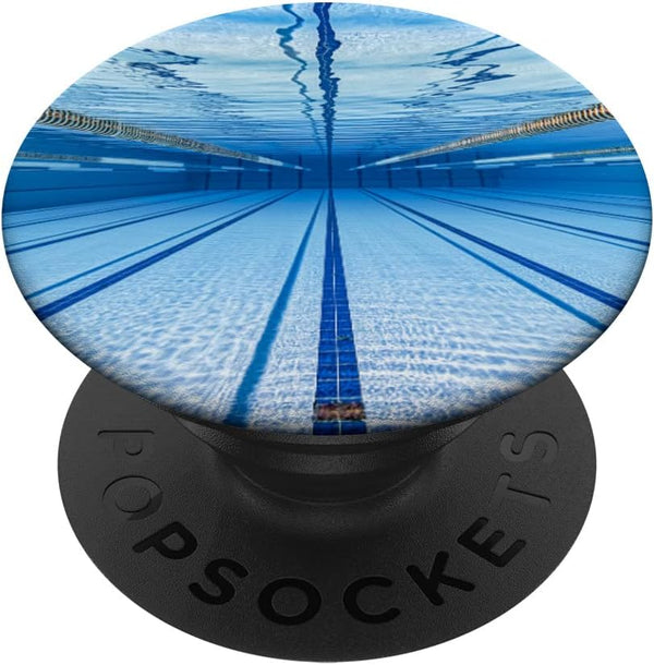 PopSockets Swappable PopGrip, Swimming Pool Blue Water Swimmer