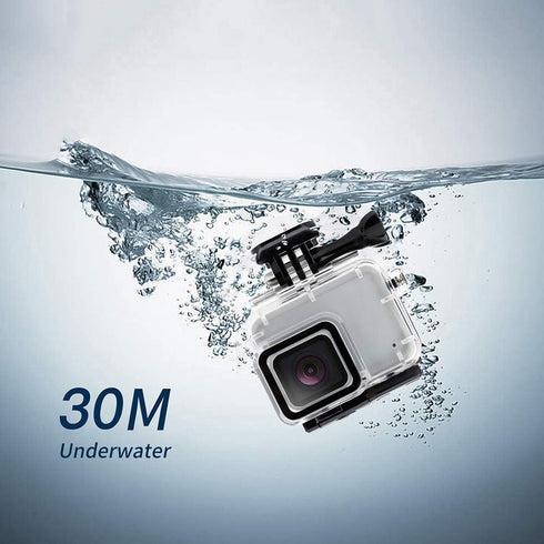 FitStill Waterproof Housing Case for Go Pro Hero 7 White & Silver, Protective Underwater Dive Case