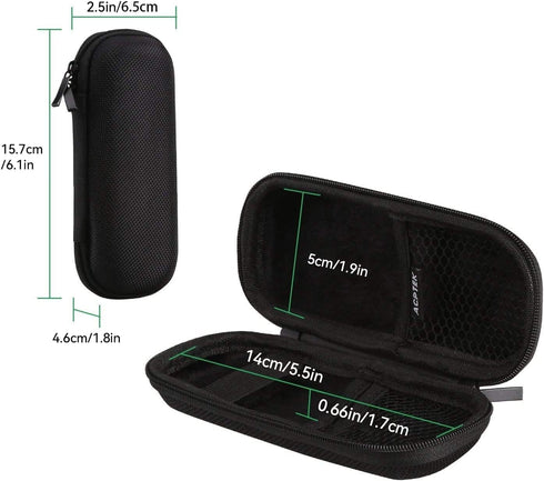 AGPTEK MP3 3D Carrying Case, EVA Zipper Carrying Hard Case Cover for Digital Voice Recorders, Players, Storage Holder