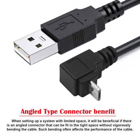 chenyang USB 2.0 to Micro USB 90 Degree UP Angled Data Charge Extension Cable, 0.3M