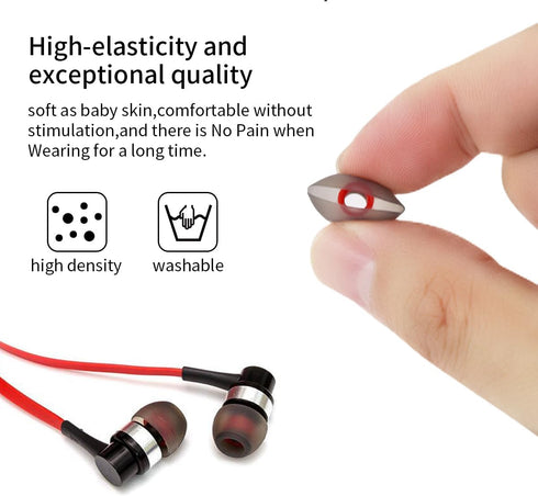 Quadafy 60PCS 3 Earbuds Replacement Tips Silicone, Ear Bud Replacement Pieces Silicone, Soft Silicone Replacement