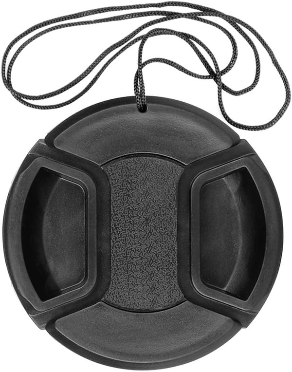 ChromLives 52mm Camera Lens Cap, Center Pinch with Leash Hole Bundle, Compatible with Nikon, Sony, Canon DSLR Cameras