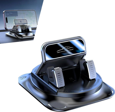 Dogary Car Dashboard Phone Holder, Rotating One-Hand Operation Bracket with Anti-Slip Base, Auto-Locking