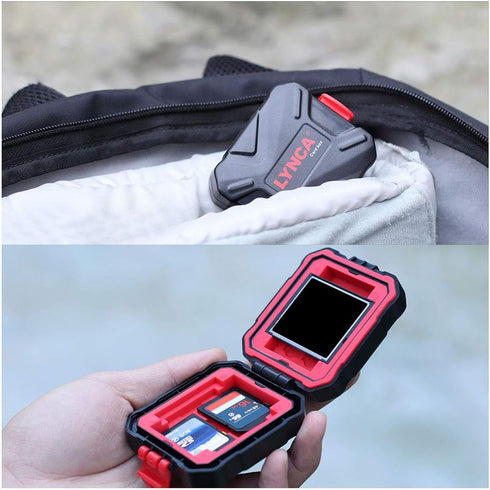 LYNCA Memory Card Hard Protector Case, Water-Resistant Anti-Shock Storage Box for 3 SD, 2 TF/Micro SD, 2 CF, 2 XQD
