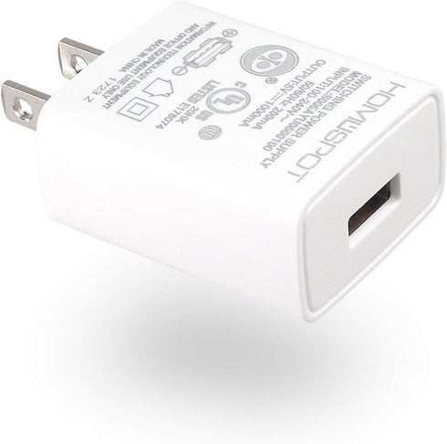 HomeSpot UL Certified USB Wall Charger 5V1A Plug in-Door Power AC Adapter Travel Office Home Use - 1 Pack White