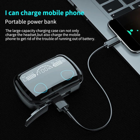 VIVIDUS Wireless Earbuds M10, Earphones with Wireless Charging Case, IPX8 Waterproof, 180 Hours Playtime, Touch Control